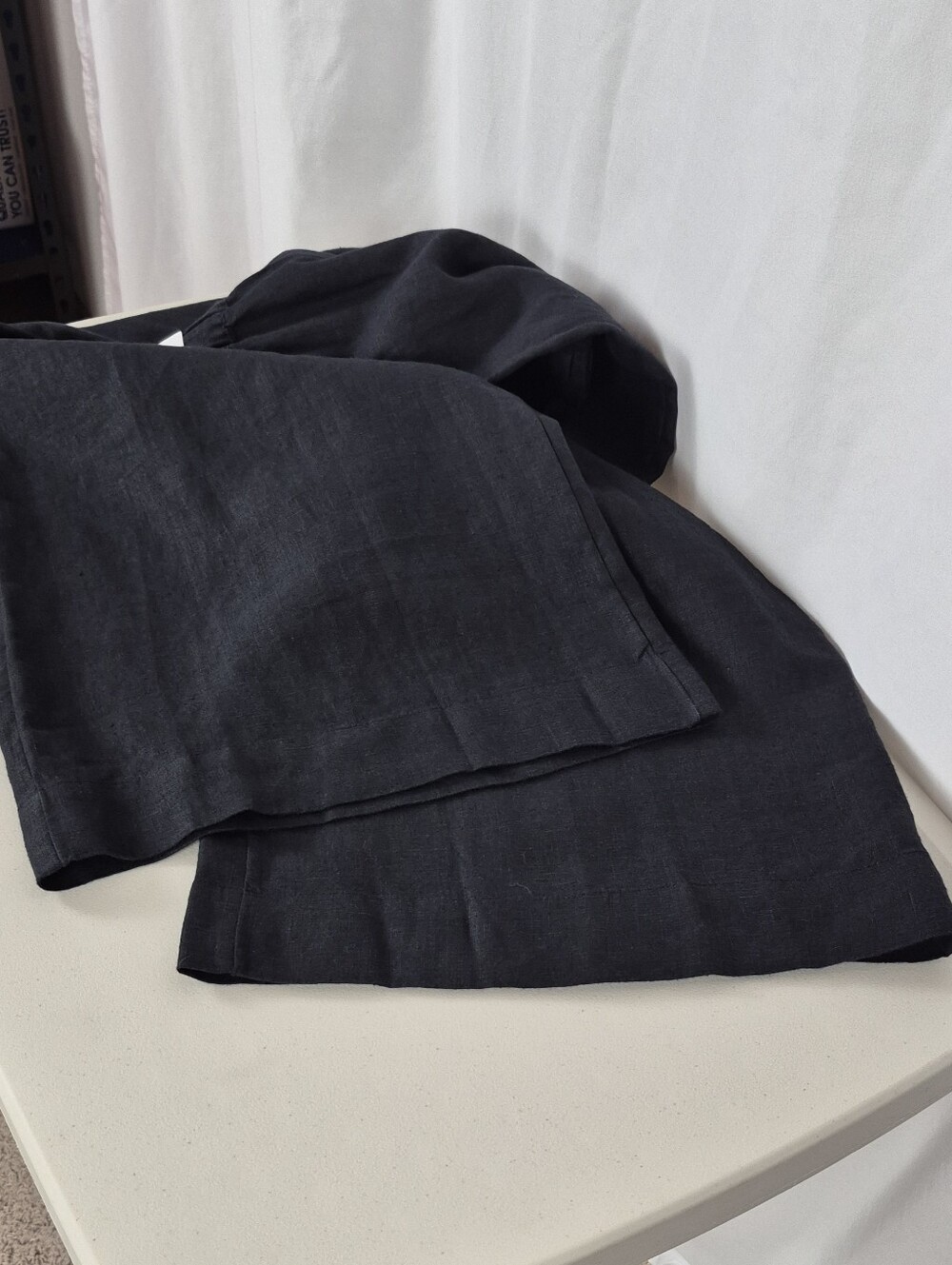 Chico's Pull-On Black Linen Wide Leg Crop Culotte Pants - Size 6 - Picture 10 of 16